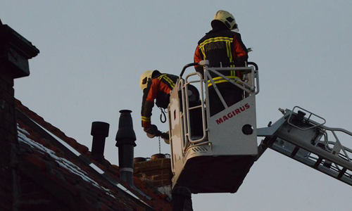 12 februari Brandweer rukt uit voor een schoorsteenbrand Joubertstraat Gouda