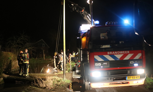 7 maart Auto te water na politieachtervolging Achterwillenseweg Gouda