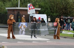 Flinke opkomst bij demonstratie tegen dierproeven Lange Kleiweg Rijswijk