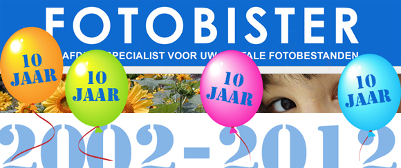 Reclame : Fotobister bestaat 10-jaar: 20% kortings aktie (vaderdag tip)