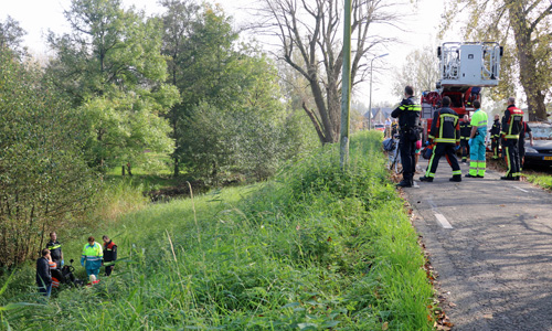 18 oktober Man met scootmobiel rijd van de dijk af Goejanverwelledijk Gouda