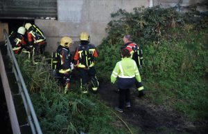 Brandweer rukt uit voor buitenbrand Spoorviaduct Gouda