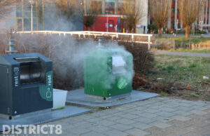 Ondergrondse GFT-container geblust Kalfjeslaan Delft