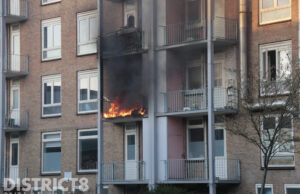 Brand op balkon van portiekwoning Leyweg Den Haag