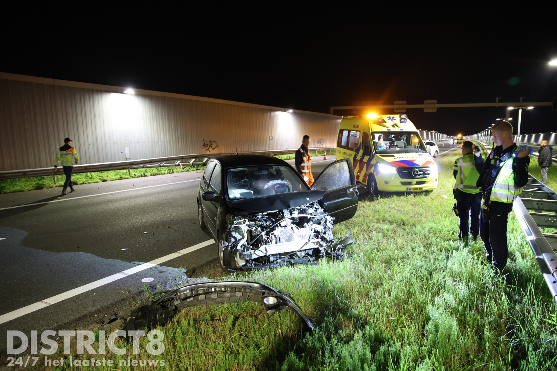 Twee gewonden na eenzijdig ongeval A4 Schipluiden