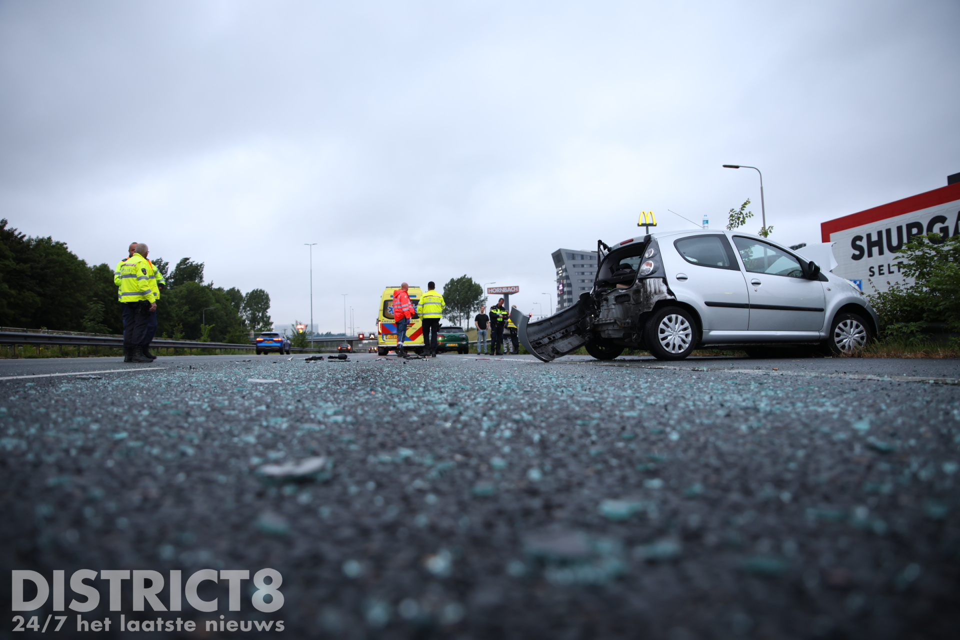Flinke verkeershinder door kop-staartbotsing A13 Delft