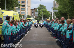 Erehaag tijdens uitvaart overleden ambulancebroeder Wijndaelersingel Den Haag