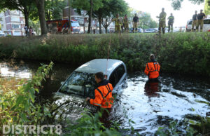 Inzittende(n) gevlucht na te water raken met auto Hengelolaan Den Haag