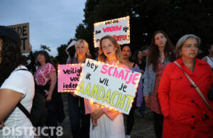 Grote demonstratie voor vrouwenveiligheid Laan van Reagan en Gorbatsjov Den Haag