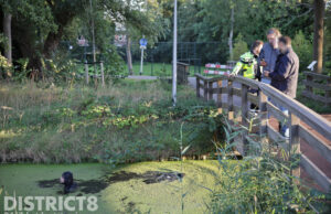 Duikers van arrestatieteam zoeken naar steekwapen Heulweg Wateringen
