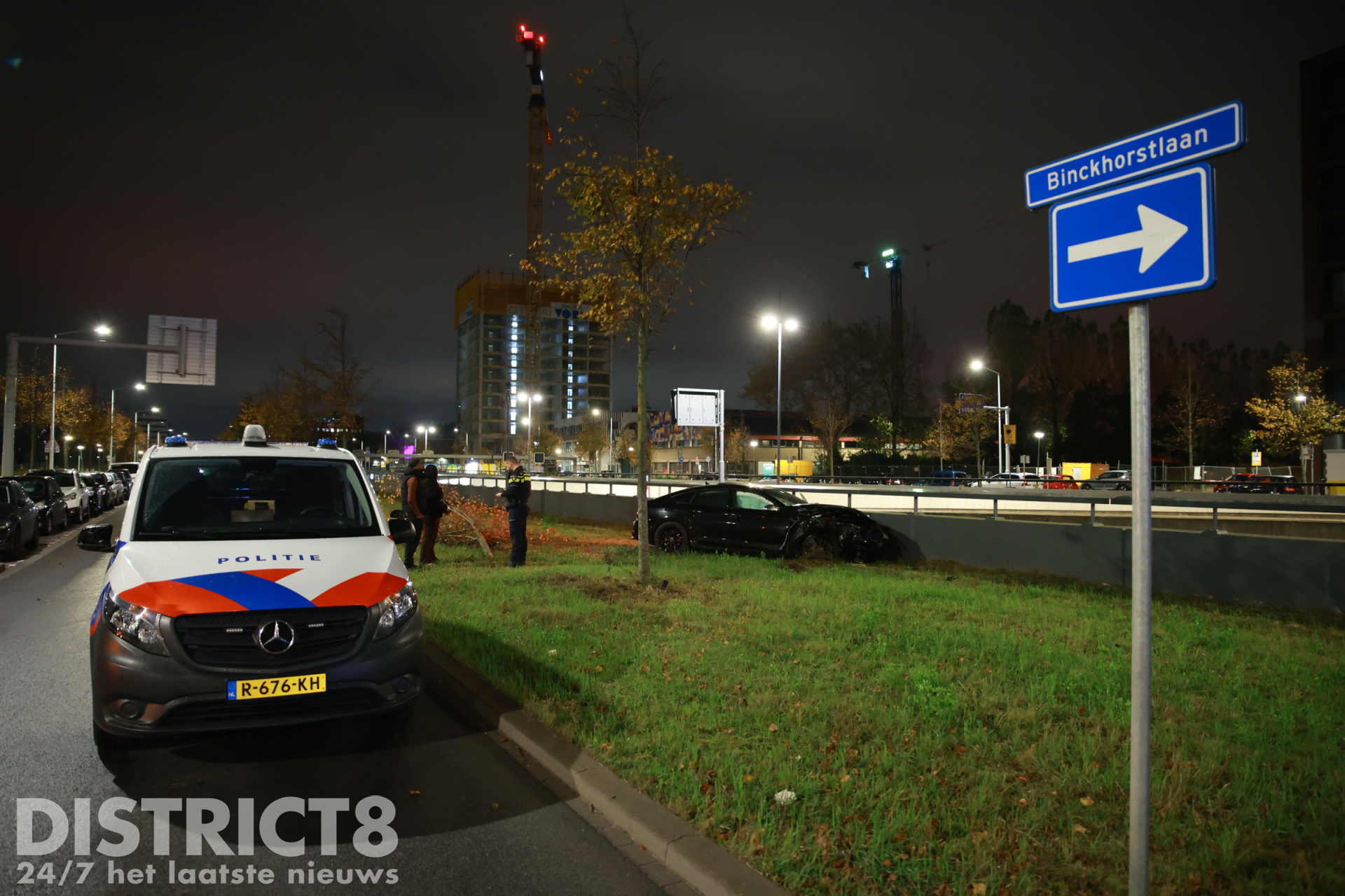Dronken automobilist aangehouden na eenzijdig ongeval Binckhorstlaan Den Haag