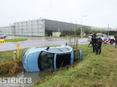 Auto belandt in sloot Zwethlaan Honselersdijk