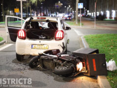 Maaltijdbezorger botste achterop auto Hengelolaan Den Haag
