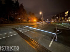 Bestuurder aangehouden na botsing met lantaarnpaal Hildebrandstraat Den Haag