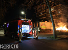 Inhoud van afzetcontainer in brand gestoken Aart van der Leeuwlaan Delft
