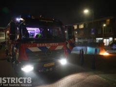 TV-scherm in brand gestoken tegen scootmobielberging Lopikplein Den Haag