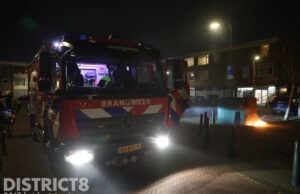 TV-scherm in brand gestoken tegen scootmobielberging Lopikplein Den Haag