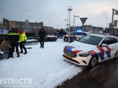 Dronken man uit water gehaald en behandeld door ambulancepersoneel Soestdijkseplein Den Haag