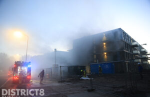 Veel rook bij brand in appartementencomplex in aanbouw Nieuwe Havenstraat Voorburg