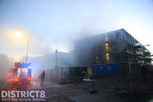 Veel rook bij brand in appartementencomplex in aanbouw Nieuwe Havenstraat Voorburg
