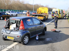File na kop-staart aanrijding tussen twee voertuigen A13 Delft