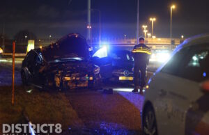 Auto botst op bergingswagen na politieachtervolging op verbindingsweg A4–A12 Den Haag