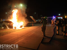 Voor de tweede keer in week tijd autobrand op parkeerplaats Mozartlaan Delft