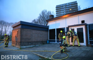 Voor de vierde keer in één week tijd brand: nu in oude voetbalkantine Mozartlaan Delft