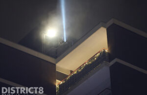 Zeer grote brand in liftschacht van flatgebouw: tientallen bewoners op straat Kersengaarde Voorburg