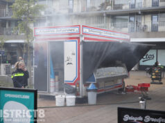 Gewonde bij brand in mobiele visverkoop wagen Escamplaan Den Haag