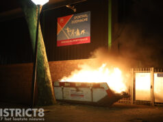 Snel optreden voorkomt schade na in brand steken afvalcontainer bij sporthal Beresteinlaan Den Haag