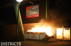 Snel optreden voorkomt schade na in brand steken afvalcontainer bij sporthal Beresteinlaan Den Haag