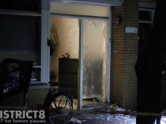 Veel schade aan voordeur en ramen na nachtelijke explosie Bloemfonteinstraat Den Haag