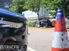 Auto belandt in bosjes na aanrijding, bestuurder aangehouden Treubstraat Rijswijk