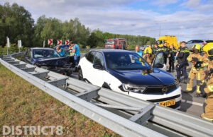 Drie gewonden na fors ongeval tussen twee personenauto’s A4 Schipluiden