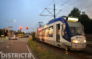Tramlijn 19 gestremd na aanrijding met auto Vrijenbanselaan Rijswijk