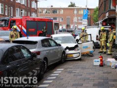 Veel schade na aanrijding tussen twee auto’s Terletstraat Den Haag