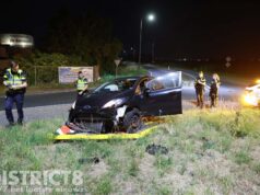 Bestuurder wijkt uit voor overstekend konijn en belandt op rotonde De Westlandroute Honselersdijk