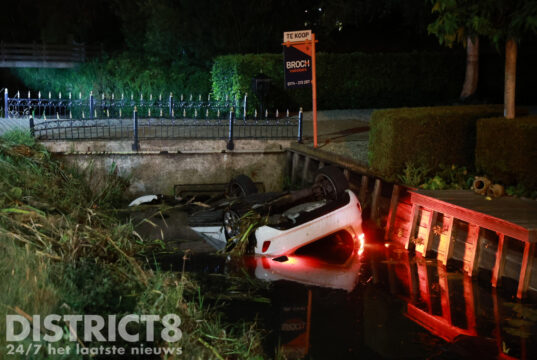 Bestuurder aangehouden nadat auto in sloot belandt Naaldwijkseweg N467 ‘s-Gravenzande