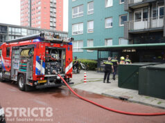 Flinke rookontwikkeling bij brand in kelderbox van flat Drentheplantsoen Den Haag