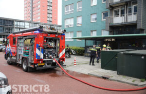 Flinke rookontwikkeling bij brand in kelderbox van flat Drentheplantsoen Den Haag