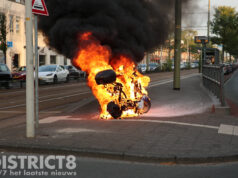 Brandweer blust brandende deelscooter Rijswijkseweg Den Haag