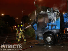 Cabine van vrachtwagen verwoest door brand Franklinstraat ‘s-Gravenzande