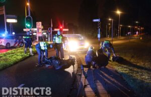 Scooterachtervolging eindigt in valpartij en aanhouding Brasserskade Den Haag
