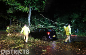 Grote boom waait om en valt op geparkeerde auto Guntersteinweg Den Haag