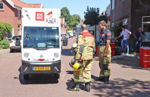 PicNic wagentje vol boodschappen gestrand door kortsluiting Jan Willem Frisostraat Delft