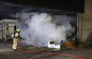 Flinke buitenbrand achter E-On elektriciteitscentrale Schieweg Delft