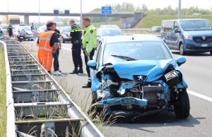 Vertraging op de A4 na eenzijdig ongeval A4 Den Hoorn