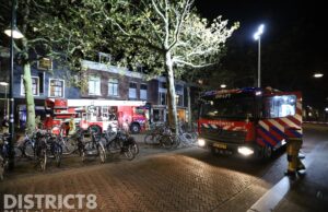 Brandweer rukt uit voor schoorsteenbrand Maria Gouweloospoort Delft