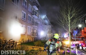 Brand in kelderbox onder portiekwoningen; meerdere bewoners gered door brandweer Van Dijcklaan Rijswijk